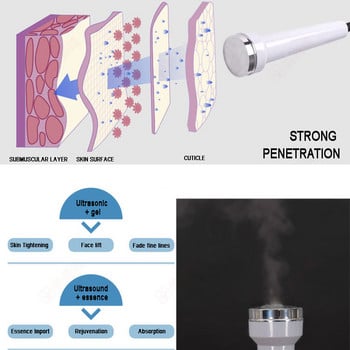 3 σε 1 Υπερηχητικό μασάζ προσώπου Spot Tattoo Αφαίρεση Αντιγηραντικού Υπερηχογραφικού Μασάζ Προσώπου Συσφίγγει Συσκευή Περιποίησης Δέρματος Beauty