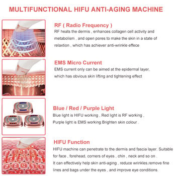 2022 Upgrade Mini Hifu Ultrasound Facial Machine Home Use With Hifu RF EMS LED Professional Machine Facial Lifting Remove Wrinkle