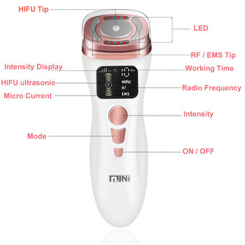 2022 Upgrade Mini Hifu Ultrasound Facial Machine Home Use With Hifu RF EMS LED Professional Machine Facial Lifting Remove Wrinkle