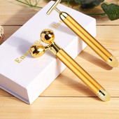 Svara zudums Sejas Sejas Massager Gold Vibrating Facial Beauty Roller Massager Stick Skin Nostiprinoši Medicīniskie sejas ādas kopšanas instrumenti
