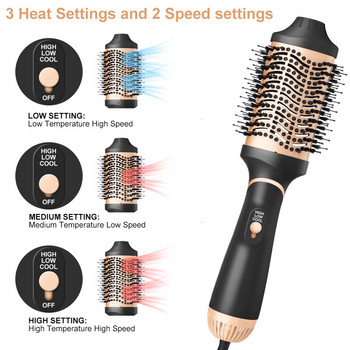 Στεγνωτήρας Μαλλιών Hot Air Brush Styler 1000W Volumizer Hair Straightener Comb 2 ΣΕ 1 Βούρτσα πιστολάκι με ηλεκτρική χτένα ιόντων ενός βήματος