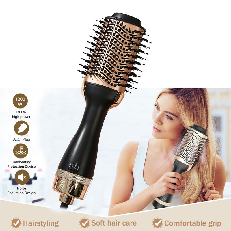 Utazási Hajszárító Kefe Styling Tool Negative Ionic Home Salon 3 az 1-ben Forró levegővel Elektromos a Kiegyenesített Göndörödés Volumerizáláshoz US Plug