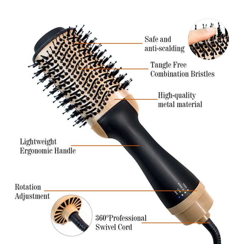 Hot Comb Hajvasaló Forrólevegős kefe Hajszárító Kefe Hajsütővas Hajegyenesítő Hajszárító Styling eszköz Hajszárító Hajvasaló