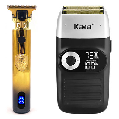 T9 elektromos hajvágó hajvágó gép T9 trimmer férfiaknak borotva LCD kijelzős szakállvágó férfi borotva ajándék USB töltés