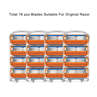 5 sluoksnių apsauginiai skutimosi peiliukai, keičiamos galvutės, tinkančios Gillettee Fusion Proglide Proshield Straight skutimosi skutimosi priedams