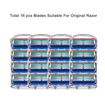 5 sluoksnių apsauginiai skutimosi peiliukai, keičiamos galvutės, tinkančios Gillettee Fusion Proglide Proshield Straight skutimosi skutimosi priedams