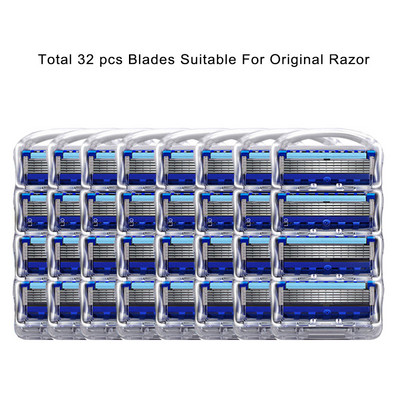 5 sluoksnių apsauginiai skutimosi peiliukai, keičiamos galvutės, tinkančios Gillettee Fusion Proglide Proshield Straight skutimosi skutimosi priedams