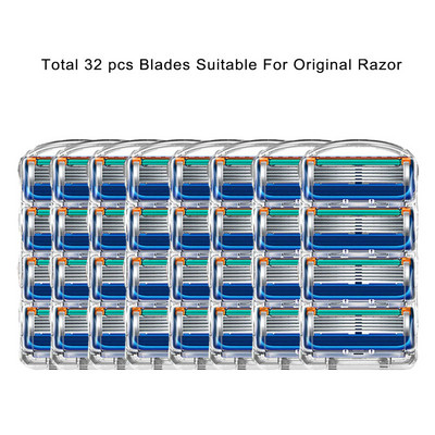 5 sluoksnių apsauginiai skutimosi peiliukai, keičiamos galvutės, tinkančios Gillettee Fusion Proglide Proshield Straight skutimosi skutimosi priedams