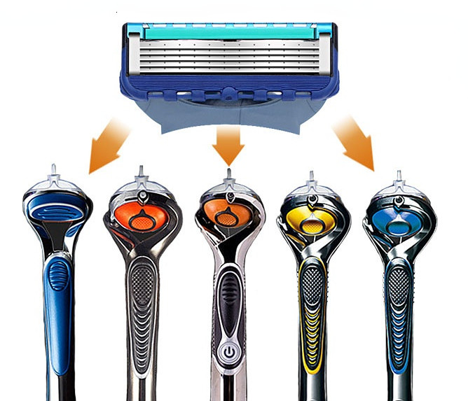 5 sluoksnių apsauginiai skutimosi peiliukai, keičiamos galvutės, tinkančios Gillettee Fusion Proglide Proshield Straight skutimosi skutimosi priedams