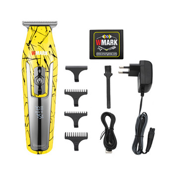 WMARK C24-HC011 Жълт 4 СКОРОСТЕН Тример за подстригване на детайли на косата Брада Автомобилна машинка за подстригване Електрическа подстригваща коса Бръснач с ръбове T-широко острие