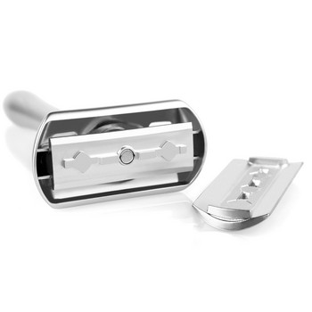 QShave Регулируема безопасна самобръсначка с магнитно покритие 1 самобръсначка 1 защитен калъф и 5 ножчета