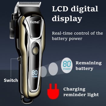 KEMEI Barber Hair Clipper Professional Hair Trimmer for Men Electric Beard Cutter Μηχάνημα κοπής μαλλιών Hair Cut Cordless Corded