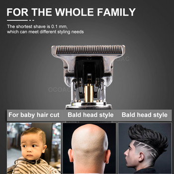 Електрическа машина за подстригване на коса за мъже Професионален комплект тримери за коса Професионална безжична USB фризьорска самобръсначка за брада 0 мм