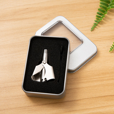 Aparat de tuns nas pentru bărbați Trimmer manual din oțel inoxidabil pentru nas Vibrissa aparat de ras aparat de bărbierit, portabil, lavabil, mașină de tuns păr pentru urechi