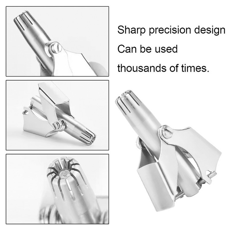 Aparat de tuns nas pentru bărbați Trimmer manual din oțel inoxidabil pentru nas Vibrissa aparat de ras aparat de bărbierit, portabil, lavabil, mașină de tuns păr pentru urechi