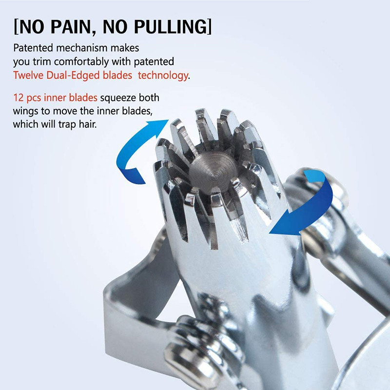 Aparat de tuns nas pentru bărbați Trimmer manual din oțel inoxidabil pentru nas Vibrissa aparat de ras aparat de bărbierit, portabil, lavabil, mașină de tuns păr pentru urechi