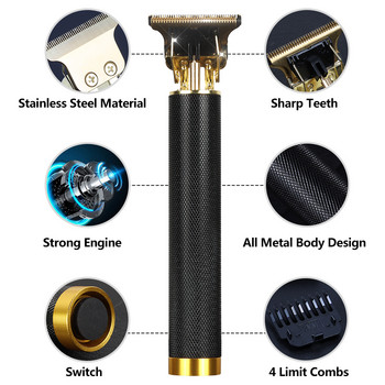 T9 0mm Професионален тример за коса за мъже Електрическа машинка за подстригване Литиева машина за подстригване за коса Самобръсначка Бръснар за брада