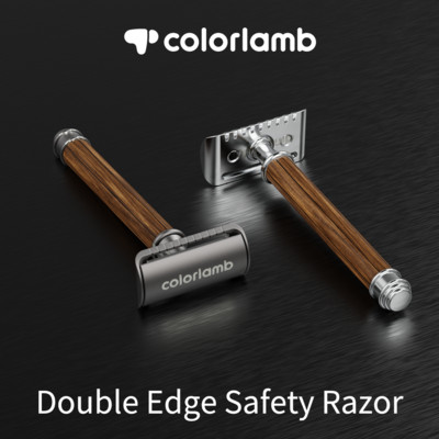 Colorlamb Men Safety Razor Ξύλινη λαβή από κράμα ψευδαργύρου Διπλή κεφαλή χτένας Κλασική χειροκίνητη ξυριστική μηχανή για άνδρα