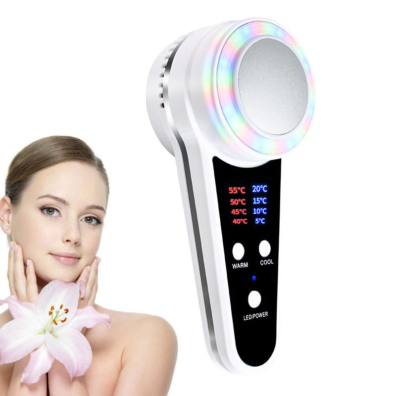 Dispozitiv de crioterapie pentru îngrijirea feței Hot Cold Hammer Blue Photon Tratament pentru acnee Frumusețea pielii Massager Lifting Reîntinerire Mașină facială