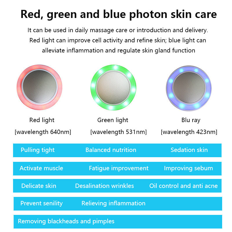 Dispozitiv de crioterapie pentru îngrijirea feței Hot Cold Hammer Blue Photon Tratament pentru acnee Frumusețea pielii Massager Lifting Reîntinerire Mașină facială