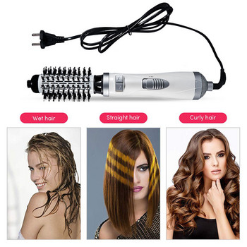 EU Plug Electric Hairdryer Brush 800-1000W Hot Hair Dryer Curler 360 μοιρών Περιστρεφόμενο κατά του ζεματίσματος Styler με ανταλλακτικές κεφαλές