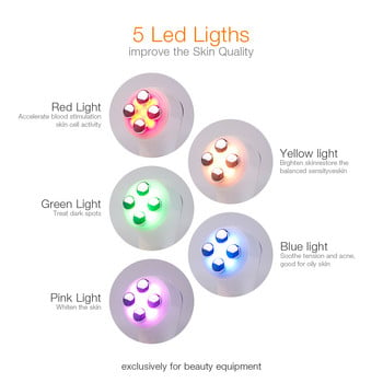 6 σε 1 Face Photon RF Ραδιοσυχνότητα EMS Mesotherapy Led Light Therapy Microcurrent Ultrasonic Vibration Face Lifting Massager