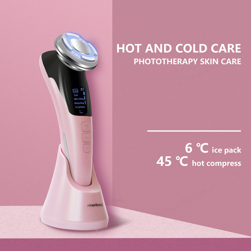 EMS Arcmasszírozó Micro Current Beauty Arcmasszírozó Sonic Vibrációs Ránctalanító Hot Cool Ultrahangos arcemelő készülék