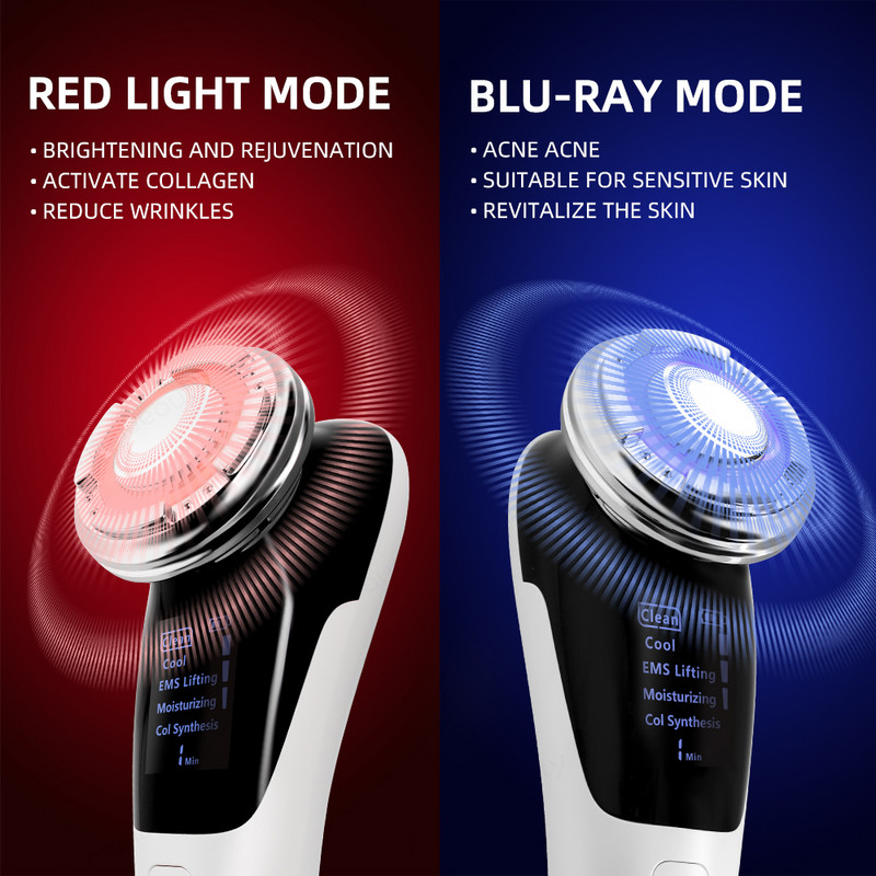 EMS Arcmasszírozó Micro Current Beauty Arcmasszírozó Sonic Vibrációs Ránctalanító Hot Cool Ultrahangos arcemelő készülék