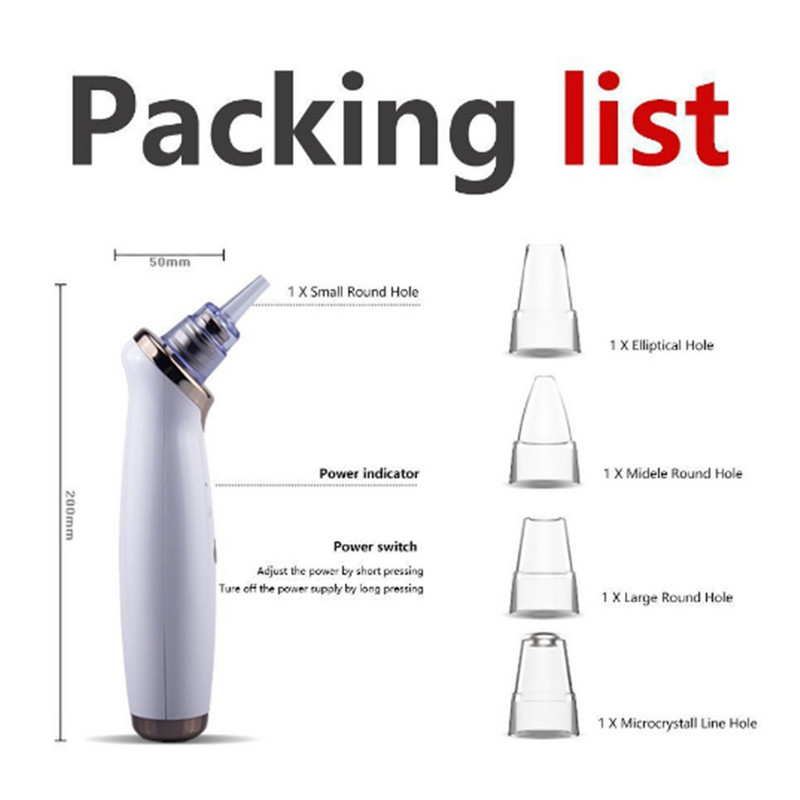 Mitesszer eltávolító vákuumszívó eszköz Arctisztítás Gyémánt pórus vákuum Akne Pattanás Eltávolítás Dermabráziós gép Bőrápolás