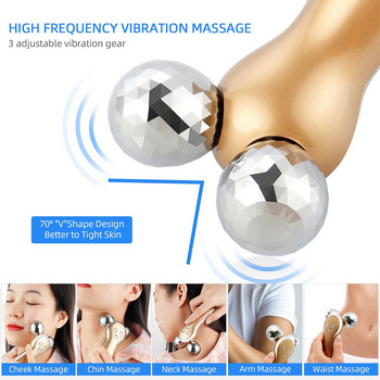 3D Roller V Face Lifting Massager Micro Current Skin Σύσφιξη Συσκευή αφαίρεσης ρυτίδων Facial Body Slimming Shaping Machine Massage