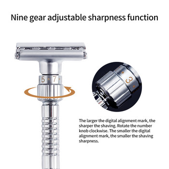 Регулируема безопасна самобръсначка с двоен ръб Класическа пътна самобръсначка с ръчно бръснене 20 части Ножче с двоен ръб за мъжко мокро бръснене