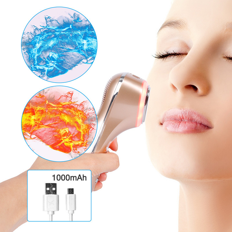 Hot Cold Hammer ultrahangos krioterápiás LED foton póruszsugorító pórusokat arc lifting vibrációs masszírozó ultrahangos szem bőrápoló készülék