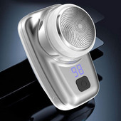 Преносима електрическа мини самобръсначка за мъже с къса брада Мини самобръсначка Електрическа надстройка Акумулаторна електрическа самобръсначка за пътуване Цифров дисплей