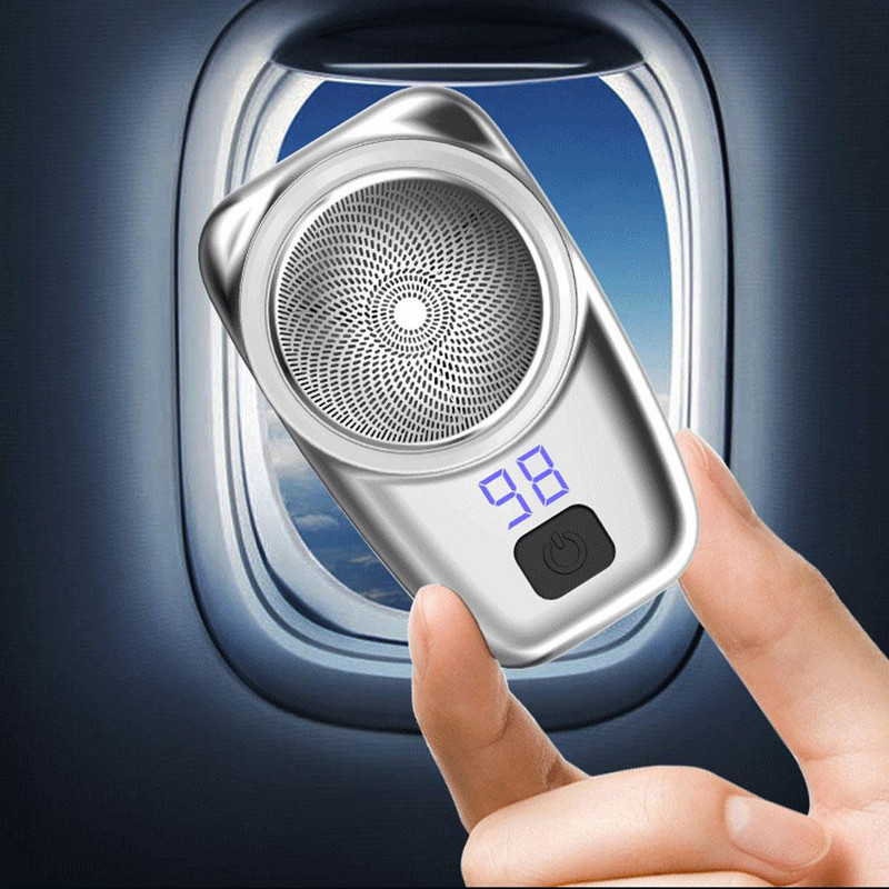 Преносима електрическа мини самобръсначка за мъже с къса брада Мини самобръсначка Електрическа надстройка Акумулаторна електрическа самобръсначка за пътуване Цифров дисплей