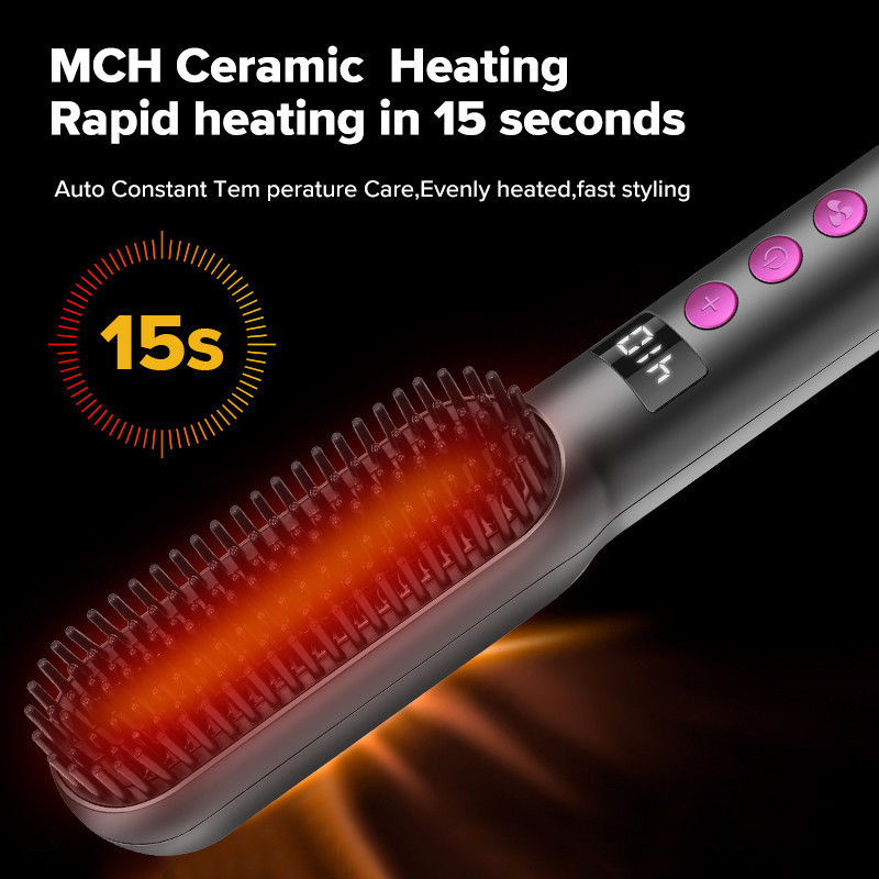 Piepten de păr Ubeator 2 în 1, perie cu aer cald și volumizator, uscător de păr, placă de îndreptat păr, ondulator, pieptene, rolă electrică cu un pas