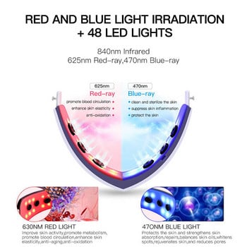 EMS Micro-current Face Lifting Μηχάνημα αδυνατίσματος προσώπου θεραπείας φωτονίων LED με δόνηση μασάζ προσώπου διπλού πηγουνιού V-line Lift Face