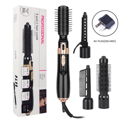 4 az 1-ben Hajgöndörítő Hajegyenesítő Fésű Elektromos Forgó Göndörítő Kefe Hajformázó Hajszárító Hajformázó eszköz Fodrászszalon Főoldal