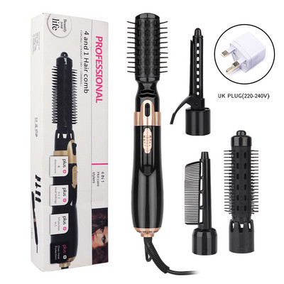 4 az 1-ben Hajgöndörítő Hajegyenesítő Fésű Elektromos Forgó Göndörítő Kefe Hajformázó Hajszárító Hajformázó eszköz Fodrászszalon Főoldal