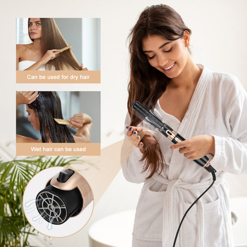 4 az 1-ben Hajgöndörítő Hajegyenesítő Fésű Elektromos Forgó Göndörítő Kefe Hajformázó Hajszárító Hajformázó eszköz Fodrászszalon Főoldal