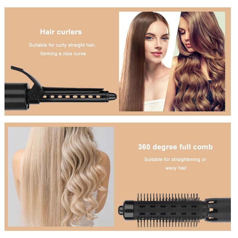 4 az 1-ben Hajgöndörítő Hajegyenesítő Fésű Elektromos Forgó Göndörítő Kefe Hajformázó Hajszárító Hajformázó eszköz Fodrászszalon Főoldal