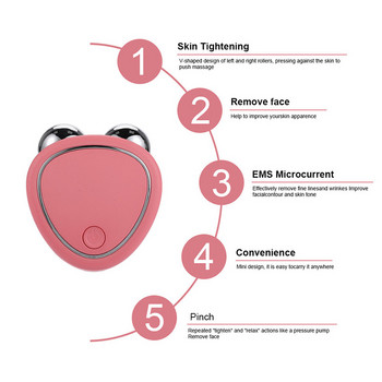 EMS Facial Massager Microcurrent Face Lift Machine Roller Tightening Rejuvenation Beauty Skin Αντιρυτιδικό καύση λίπους Αδυνάτισμα