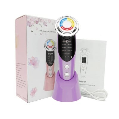 Dispozitive de lifting facial 7 în 1 RF Microcurent pentru întinerirea pielii Masaj facial Terapie cu lumină Aparat anti-îmbătrânire pentru înfrumusețare a ridurilor