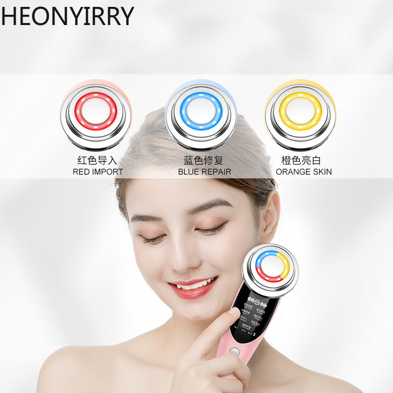 Dispozitive de lifting facial 7 în 1 RF Microcurent pentru întinerirea pielii Masaj facial Terapie cu lumină Aparat anti-îmbătrânire pentru înfrumusețare a ridurilor