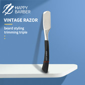 Happy Barber Razor rozsdamentes acél klasszikus, egyenes borotválkozású borotvapenge férfi arcra szakállápolás fodrász szakállformázó eszközök