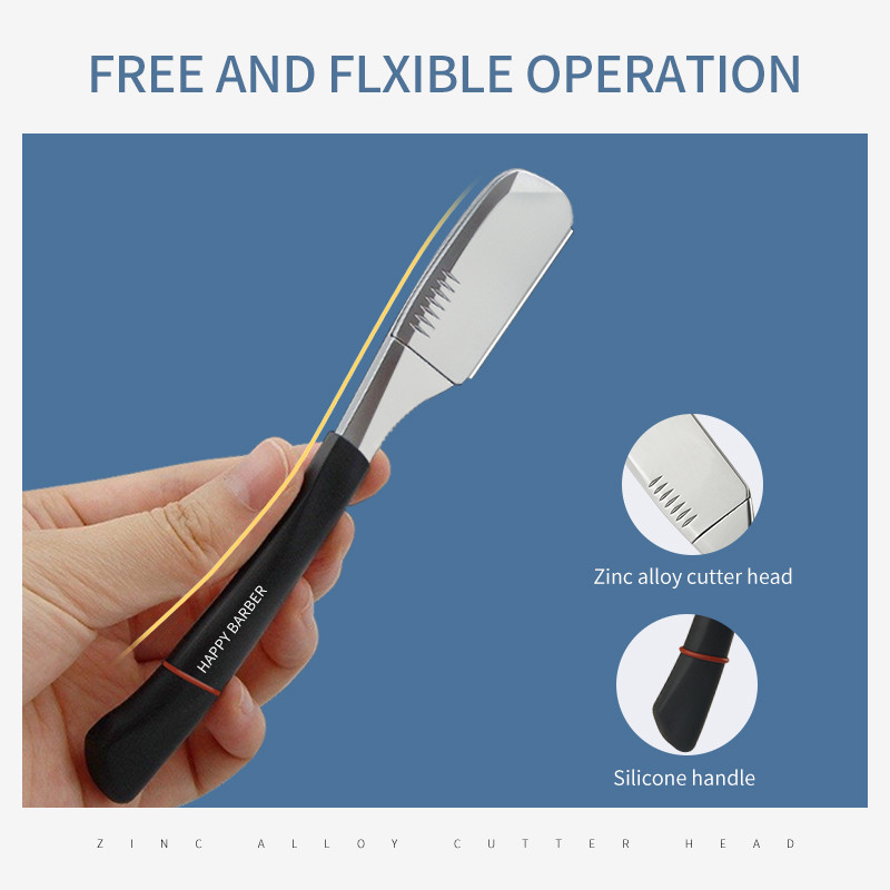 Happy Barber Razor rozsdamentes acél klasszikus, egyenes borotválkozású borotvapenge férfi arcra szakállápolás fodrász szakállformázó eszközök