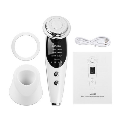 7 az 1-ben RF EMS Micro Current Lifting Device Vibrációs LED fotóterápia Arc Bőrfiatalító Ránctalanító Arcmasszírozó