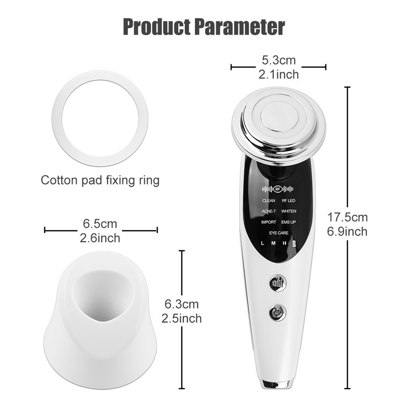 7 az 1-ben RF EMS Micro Current Lifting Device Vibrációs LED fotóterápia Arc Bőrfiatalító Ránctalanító Arcmasszírozó