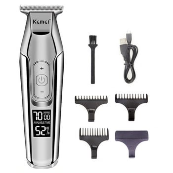 Kemei Professional Hair Clipper for Men Ψηφιακή ηλεκτρική κουρευτική LCD μηχανή ξυρίσματος Κούρεμα Barber Clippers Blade Razor