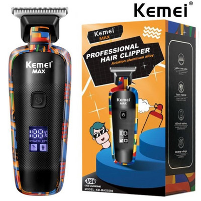 Kemei KM-5090 Electric Hair Clipper Multifunctional Hair Trimmer Printing Graffiti Razor ανδρική ξυριστική μηχανή USB