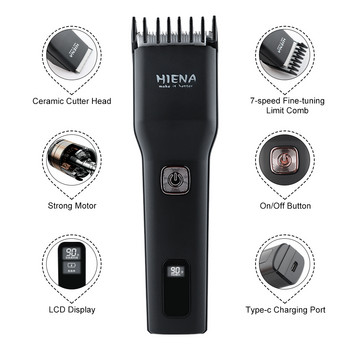 Hiena 2022 New USB Electric Hair Clippers Trimmers for Men Ενήλικες Παιδικά Επαναφορτιζόμενη Επαναφορτιζόμενη Μηχανή Κόπτη Μαλλιών Επαγγελματική